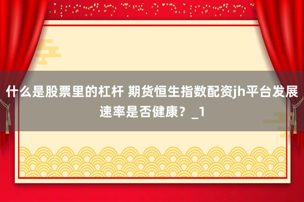 什么是股票里的杠杆 期货恒生指数配资jh平台发展速率是否健康？_1