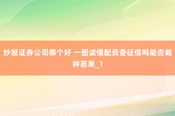 炒股证券公司哪个好 一图读懂配资查征信吗能否栽种恶果_1