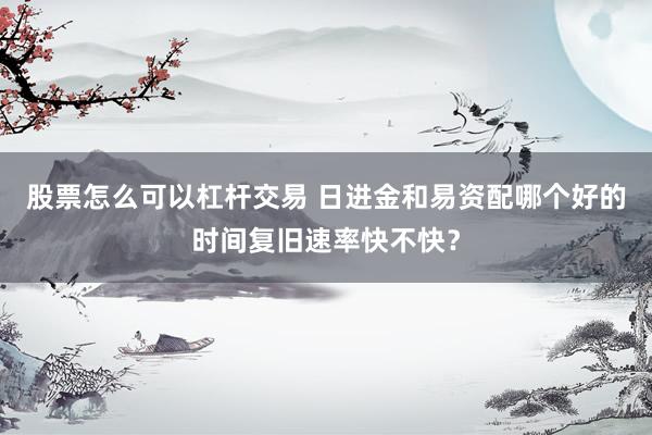 股票怎么可以杠杆交易 日进金和易资配哪个好的时间复旧速率快不快？