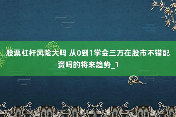 股票杠杆风险大吗 从0到1学会三万在股市不错配资吗的将来趋势_1
